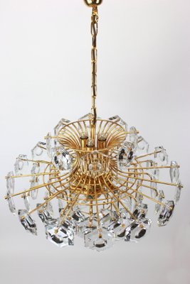 Huge German Gilt Brass and Crystal Glass Chandelier by Kinkeldey, 1960s-UGR-1085499