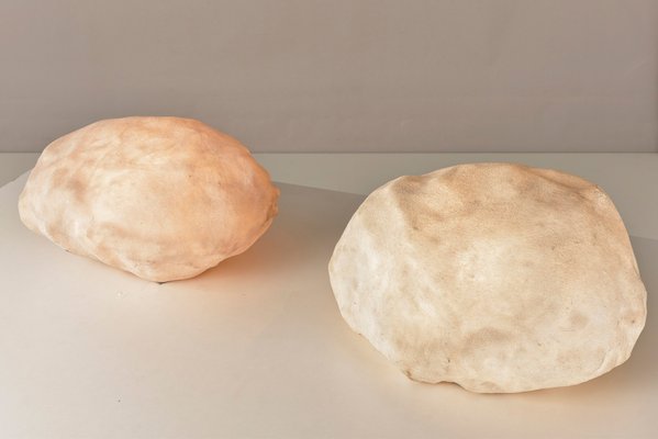 Huge Luminous Stone Caillou Lamps by André Cazenave for Atelier A, France, 1965s, Set of 2-LOB-1065365