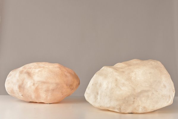 Huge Luminous Stone Caillou Lamps by André Cazenave for Atelier A, France, 1965s, Set of 2-LOB-1065365