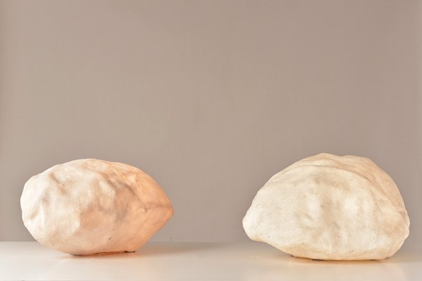 Huge Luminous Stone Caillou Lamps by André Cazenave for Atelier A, France, 1965s, Set of 2-LOB-1065365