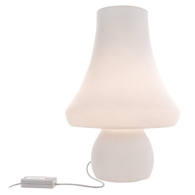 Huge Mushroom Table Lamp in White Murano Glass from De Majo, 1960s-DEK-932642