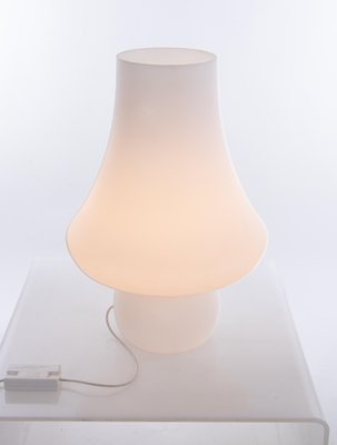 Huge Mushroom Table Lamp in White Murano Glass from De Majo, 1960s-DEK-932642