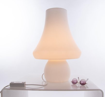 Huge Mushroom Table Lamp in White Murano Glass from De Majo, 1960s-DEK-932642