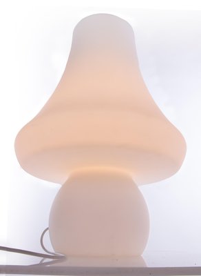 Huge Mushroom Table Lamp in White Murano Glass from De Majo, 1960s-DEK-932642