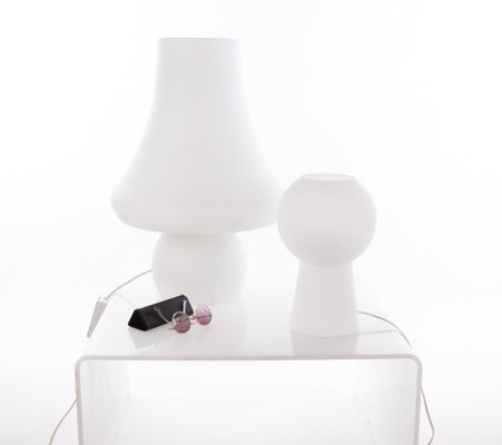 Huge Mushroom Table Lamp in White Murano Glass from De Majo, 1960s-DEK-932642