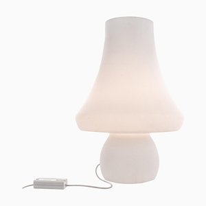 Huge Mushroom Table Lamp in White Murano Glass from De Majo, 1960s-DEK-932642