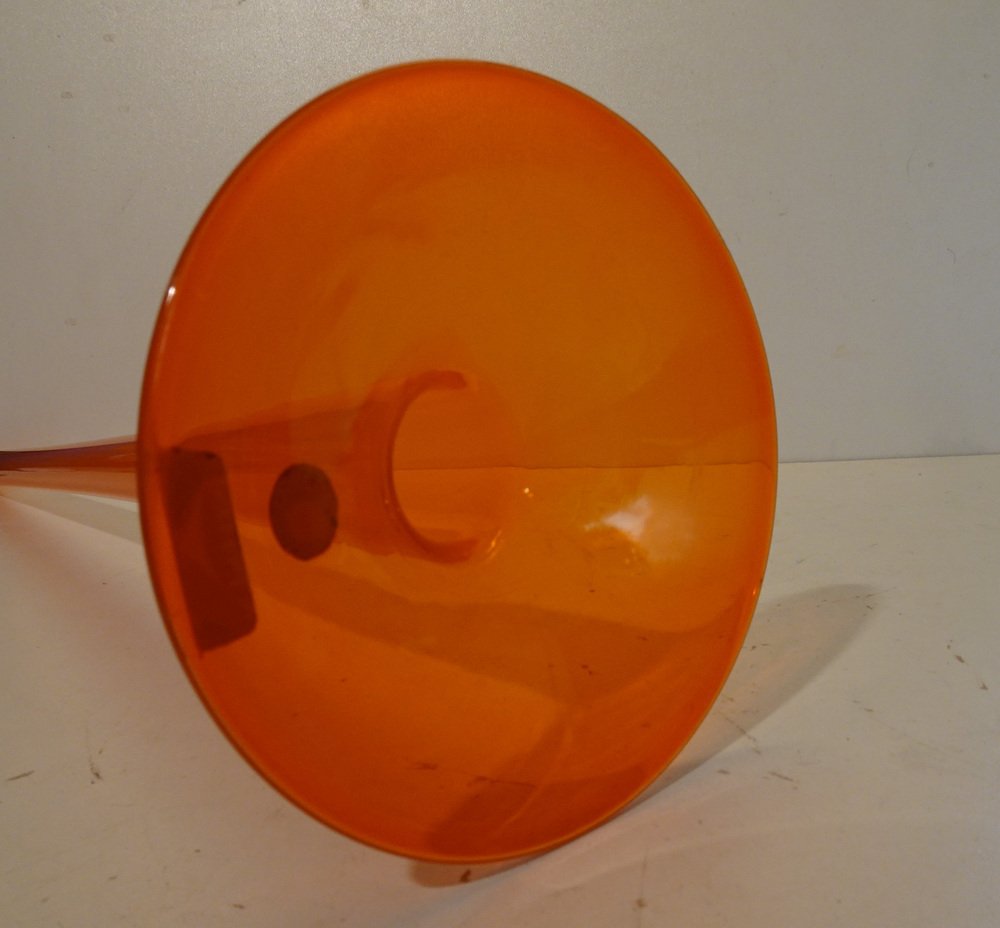 Huge Orange Art Glass Luciano Vistosi MuranoCandlestick