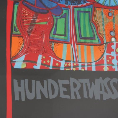 Hundertwasser, World Tour, Lithograph, 1970s, Framed-DV-1706863