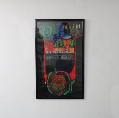 Hundertwasser, World Tour, Lithograph, 1970s, Framed-DV-1706863