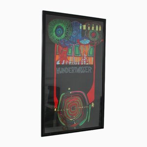 Hundertwasser, World Tour, Lithograph, 1970s, Framed-DV-1706863