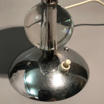 Hungarian Bauhaus Nickel & Plated Brass Table Lamp, 1930s-HWV-585041