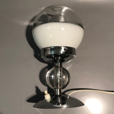 Hungarian Bauhaus Nickel & Plated Brass Table Lamp, 1930s-HWV-585041