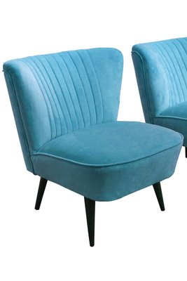 Hungarian Blue Club Chairs, 1950s, Set of 2-OXJ-704122