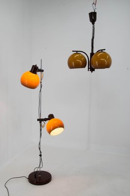 Hungarian Floor Lamp and Chandelier, 1960s, Set of 2-TZ-1262926