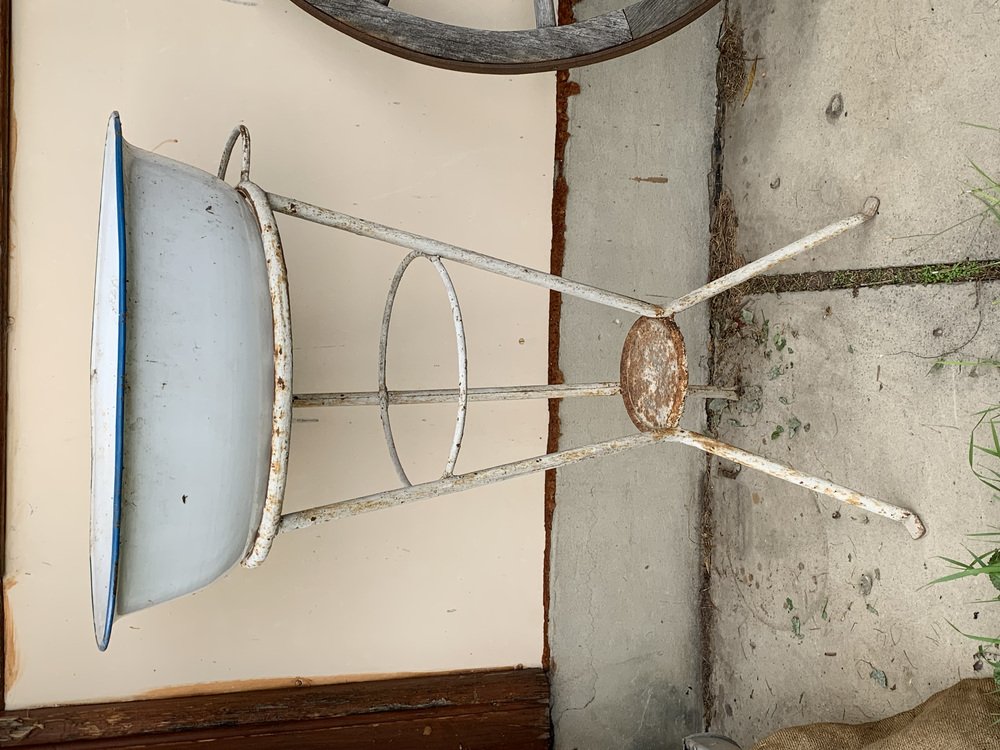 Hungarian Iron Wash Stand or Garden Planter, 1940s, Set of 2