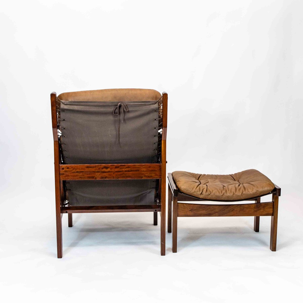 Hunter Chair and Ottoman by Torbjørn Afdal for Bruksbo Møbler, 1960s, Set of 2