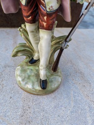 Hunter in the Bourbon Era Ceramic Statuine by Capodimonte, 1940s-ZFY-1792890