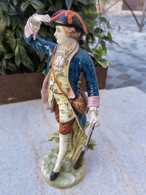 Hunter in the Bourbon Era Ceramic Statuine by Capodimonte, 1940s-ZFY-1792890