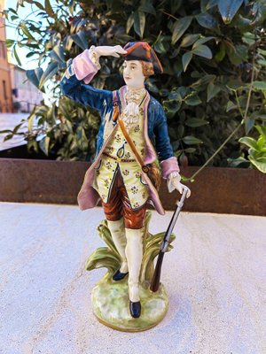 Hunter in the Bourbon Era Ceramic Statuine by Capodimonte, 1940s-ZFY-1792890