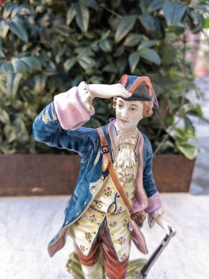 Hunter in the Bourbon Era Ceramic Statuine by Capodimonte, 1940s-ZFY-1792890