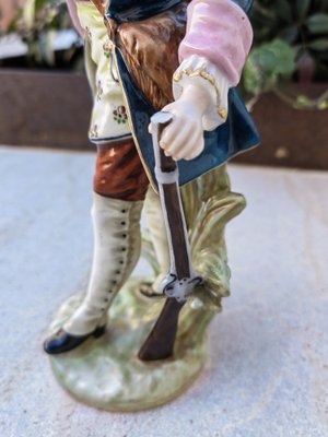 Hunter in the Bourbon Era Ceramic Statuine by Capodimonte, 1940s-ZFY-1792890