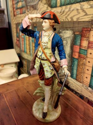 Hunter in the Bourbon Era Ceramic Statuine by Capodimonte, 1940s-ZFY-1792890