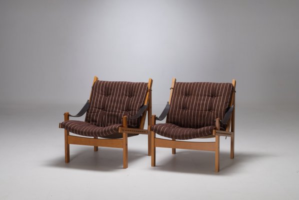 Hunter Safari Chairs Torbjørn Afdal from Bruksbo, 1965, Set of 2-HZO-2042147