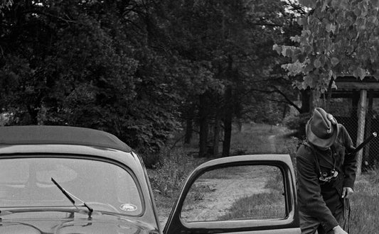 Hunter with Dog and Volkswagen Beetle, Germany 1939, Printed 2021