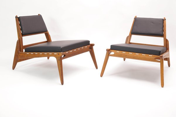 Hunting Chairs with Table by Heinz Heger for PGH Erzgebirgisches Kunsthandwerk Annaberg Buchholz, former GDR, 1960s, Set of 3-KIJ-1752723