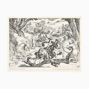 Hunting Scene - Original Etching by Antonio Tempesta - Early 17th Century Early 17th Century-ZCI-760105