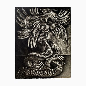 Hydra - Original Lithograph by D. These - Late 20th Century Late 20th Century-ZCI-757593