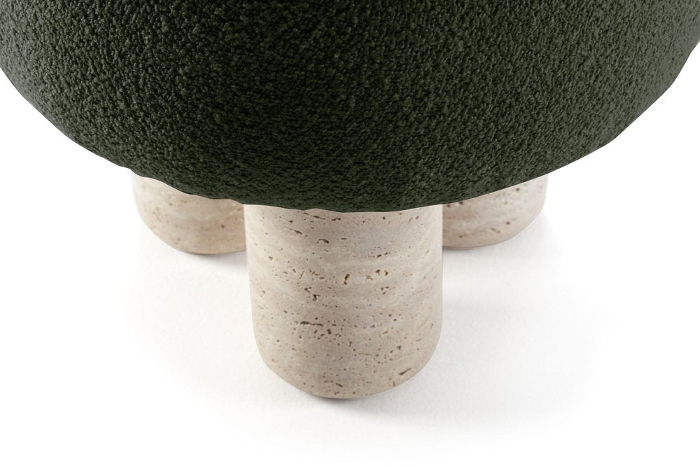 Hygge Pouf Boucle Forest Travertino by Saccal Design House for Collector