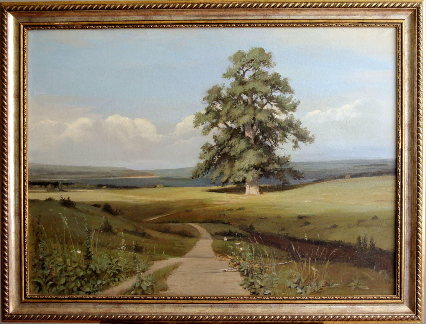 I. V. Shishkina, Among the Flat Valley, Oil on Canvas, Framed