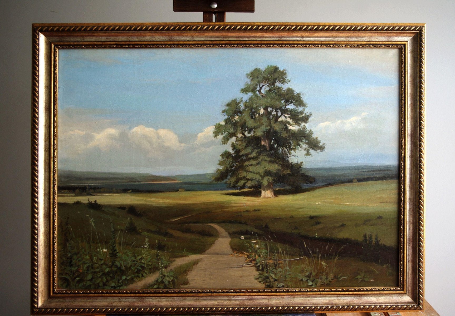 I. V. Shishkina, Among the Flat Valley, Oil on Canvas, Framed