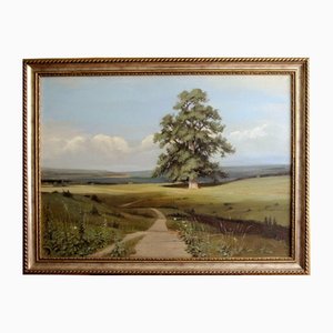 I. V. Shishkina, Among the Flat Valley, Oil on Canvas, Framed-WMV-1129252