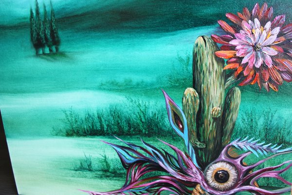 Ia Liparteliani, Cactus Flower, 2023, Oil on Canvas-CHG-2030769