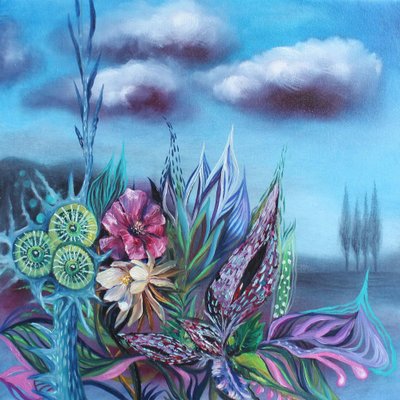 Ia Liparteliani, Night Flower, 2023, Oil on Canvas-CHG-2030853