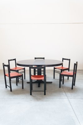 Ibisco Dining Table and Chairs, 1980s, Set of 7-KNM-1794118