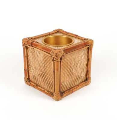 Ice Bucket in Bamboo, Rattan and Acrylic Glass in the style of Christian Dior, Italy, 1970s-LYQ-1787317