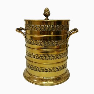 Ice Bucket in Perforated Brass, 1970s-FIP-995120