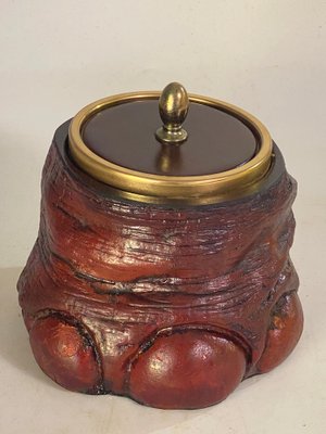 Ice Bucket in Plastic and Metal with Leather Base, Switzerland, 1970s-UR-1722750