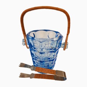 Ice Bucket with Tong by Jurnikl for Rosice Glassworks, 1960s-QDP-547871