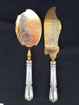 Ice Cream Serving Implements with Silver Handles, 1890s, Set of 2-EHL-861591