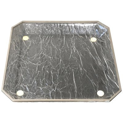 Ice Effect Acrylic Glass & Metal Tray Centerpiece, Italy, 1970s-LYQ-1171787