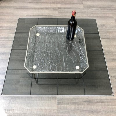 Ice Effect Acrylic Glass & Metal Tray Centerpiece, Italy, 1970s-LYQ-1171787