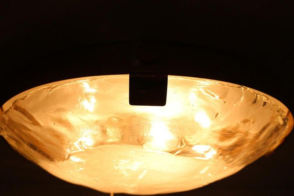 Ice Glass & Brass Ceiling Lamp from Kalmar, 1960s-FJP-1795268