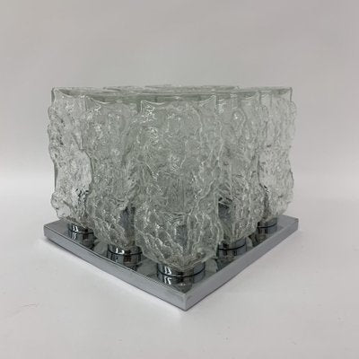 Ice Glass Ceiling Lamp from Hillebrand, 1970s-BGP-1325242