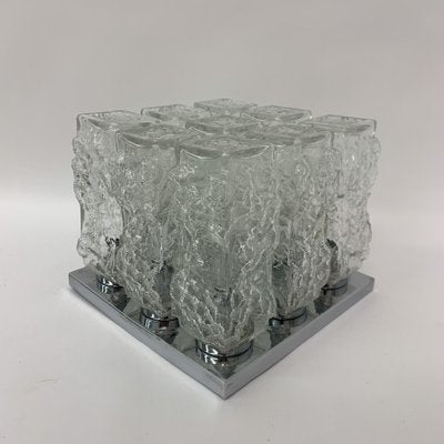 Ice Glass Ceiling Lamp from Hillebrand, 1970s-BGP-1325242