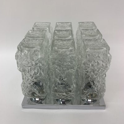 Ice Glass Ceiling Lamp from Hillebrand, 1970s-BGP-1325242