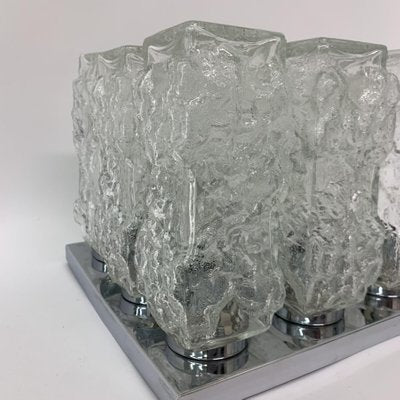 Ice Glass Ceiling Lamp from Hillebrand, 1970s-BGP-1325242